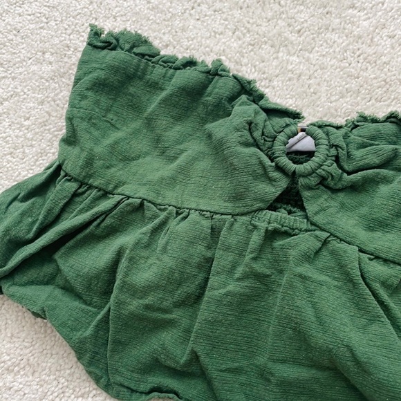 Green Bandeau Crop Top - Picture 2 of 6